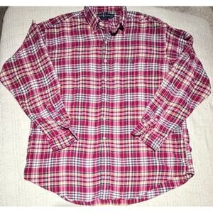 Ralph Lauren Shirt Mens XL Pink Red Plaid Blake Button Down Cotton
